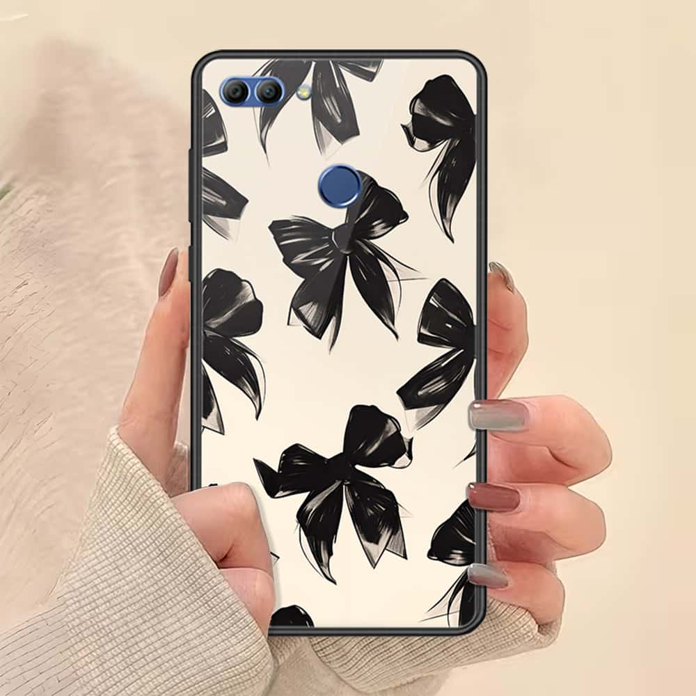 Huawei Enjoy 8 Plus Cover - ONation Bow Series - HQ Ultra Shine Premium Infinity Glass Soft Silicon Borders Case