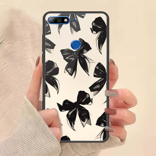 Huawei Honor 7C Cover - ONation Bow Series - HQ Ultra Shine Premium Infinity Glass Soft Silicon Borders Case