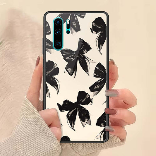 Huawei P30 Pro Cover - ONation Bow Series - HQ Ultra Shine Premium Infinity Glass Soft Silicon Borders Case