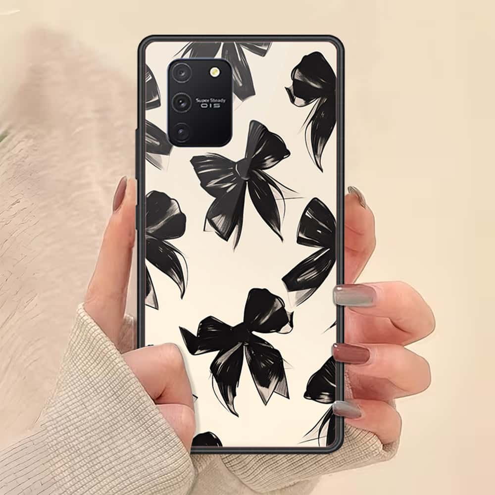 Samsung Galaxy S10 Lite Cover - ONation Bow Series - HQ Ultra Shine Premium Infinity Glass Soft Silicon Borders Case