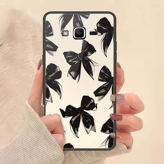 Samsung Galaxy J2 Prime Cover - ONation Bow Series - HQ Ultra Shine Premium Infinity Glass Soft Silicon Borders Case