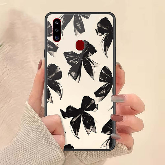Samsung Galaxy A20s Cover - ONation Bow Series - HQ Ultra Shine Premium Infinity Glass Soft Silicon Borders Case