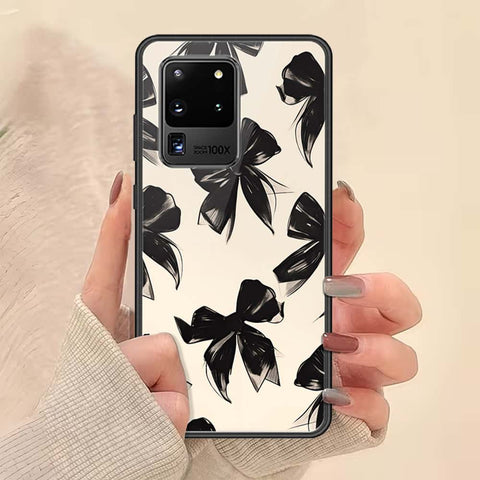 Samsung Galaxy S20 Ultra Cover - ONation Bow Series - HQ Ultra Shine Premium Infinity Glass Soft Silicon Borders Case