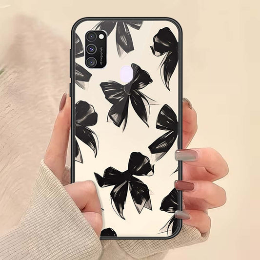 Samsung Galaxy M21 Cover - ONation Bow Series - HQ Ultra Shine Premium Infinity Glass Soft Silicon Borders Case
