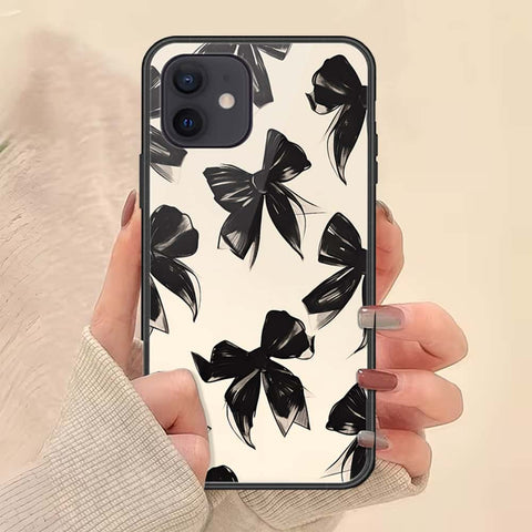 iPhone 12 Mini Cover - ONation Bow Series - HQ Ultra Shine Premium Infinity Glass Soft Silicon Borders Case