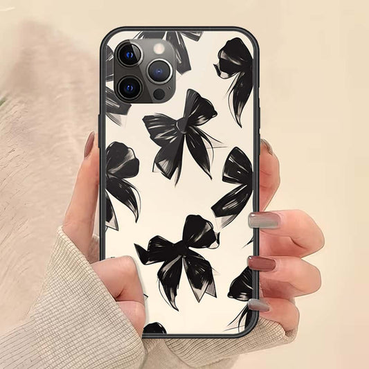 iPhone 12 Pro - ONation Bow Series - HQ Ultra Shine Premium Infinity Glass Soft Silicon Borders Case