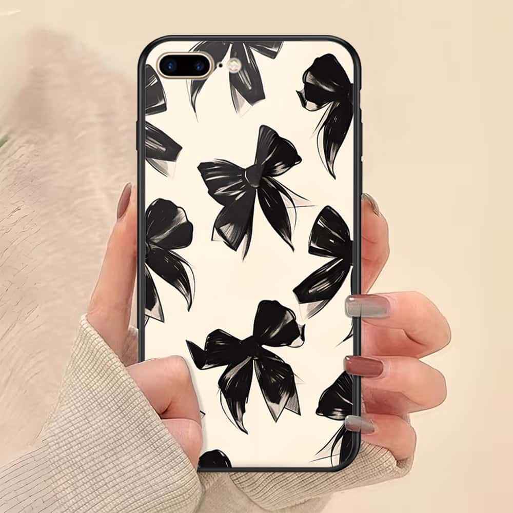 iPhone 8 Plus / 7 Plus - ONation Bow Series - HQ Ultra Shine Premium Infinity Glass Soft Silicon Borders Case