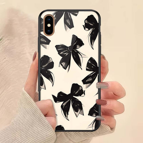 iPhone XS Max - ONation Bow Series - HQ Ultra Shine Premium Infinity Glass Soft Silicon Borders Case