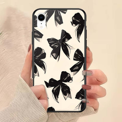 iPhone XR - ONation Bow Series - HQ Ultra Shine Premium Infinity Glass Soft Silicon Borders Case