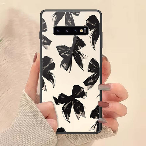 Samsung Galaxy S10 Plus Cover - ONation Bow Series - HQ Ultra Shine Premium Infinity Glass Soft Silicon Borders Case