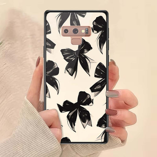 Samsung Galaxy Note 9 Cover - ONation Bow Series - HQ Ultra Shine Premium Infinity Glass Soft Silicon Borders Case