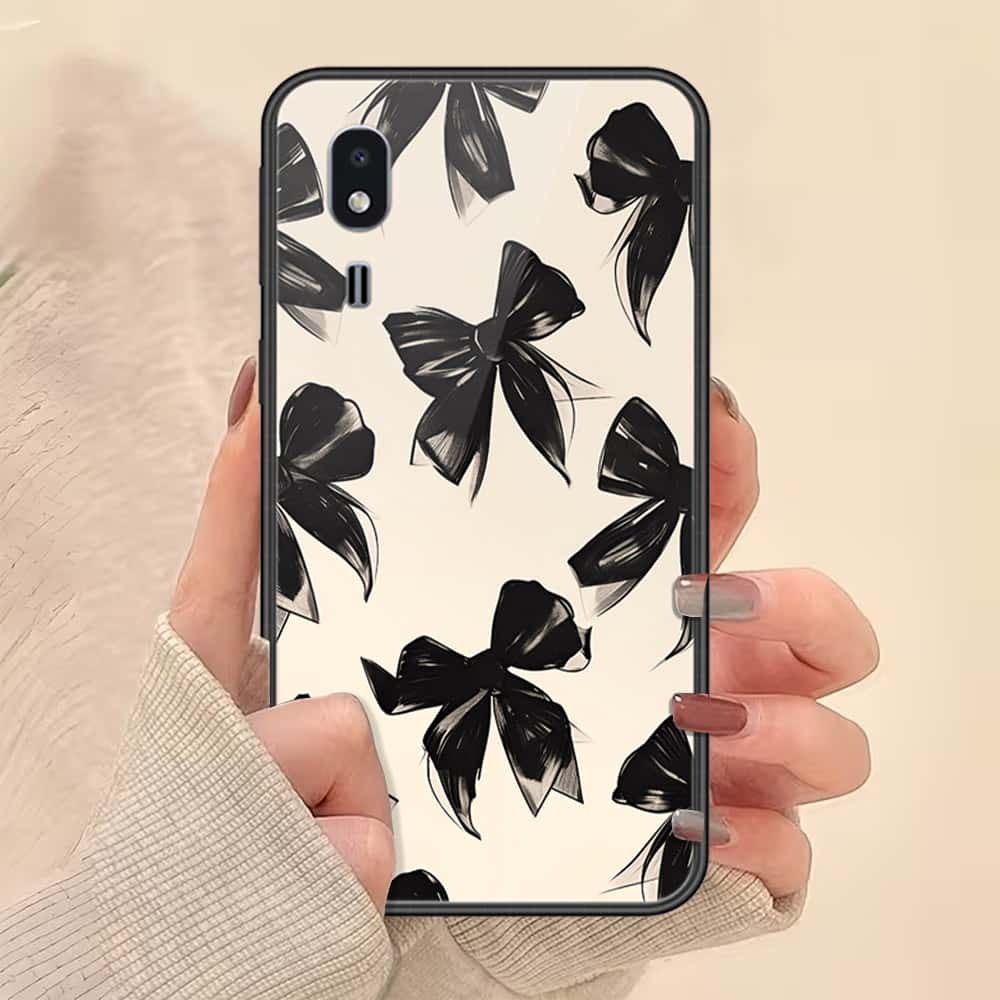 Samsung Galaxy A2 Core Cover - ONation Bow Series - HQ Ultra Shine Premium Infinity Glass Soft Silicon Borders Case
