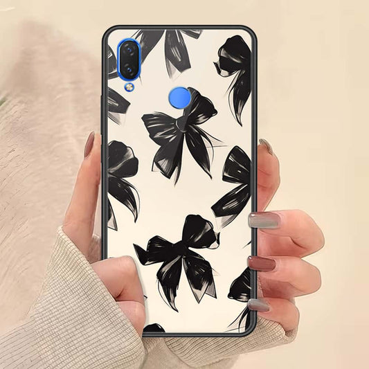 Huawei P Smart Plus Cover - ONation Bow Series - HQ Ultra Shine Premium Infinity Glass Soft Silicon Borders Case