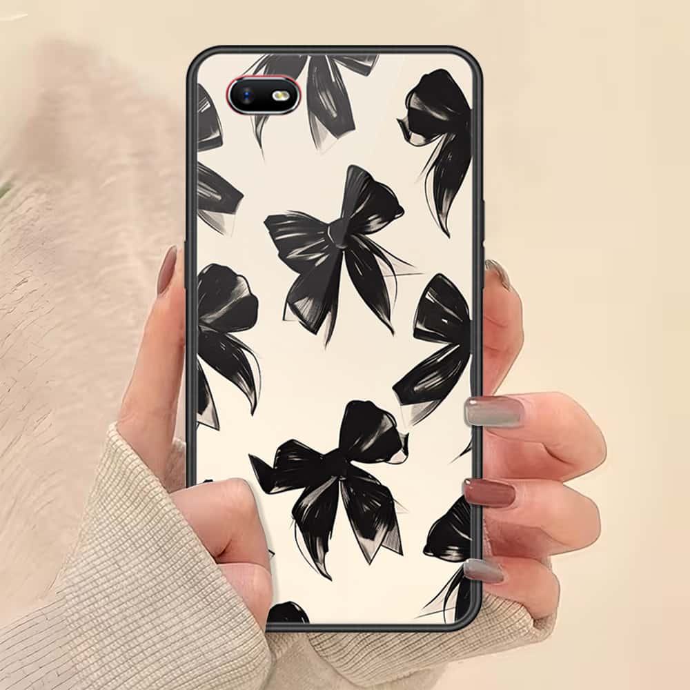 Oppo A1k Cover - ONation Bow Series - HQ Ultra Shine Premium Infinity Glass Soft Silicon Borders Case