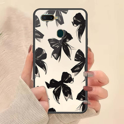 Oppo A7 Cover - ONation Bow Series - HQ Ultra Shine Premium Infinity Glass Soft Silicon Borders Case