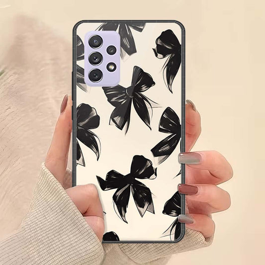 Samsung Galaxy A72 Cover - ONation Bow Series - HQ Ultra Shine Premium Infinity Glass Soft Silicon Borders Case