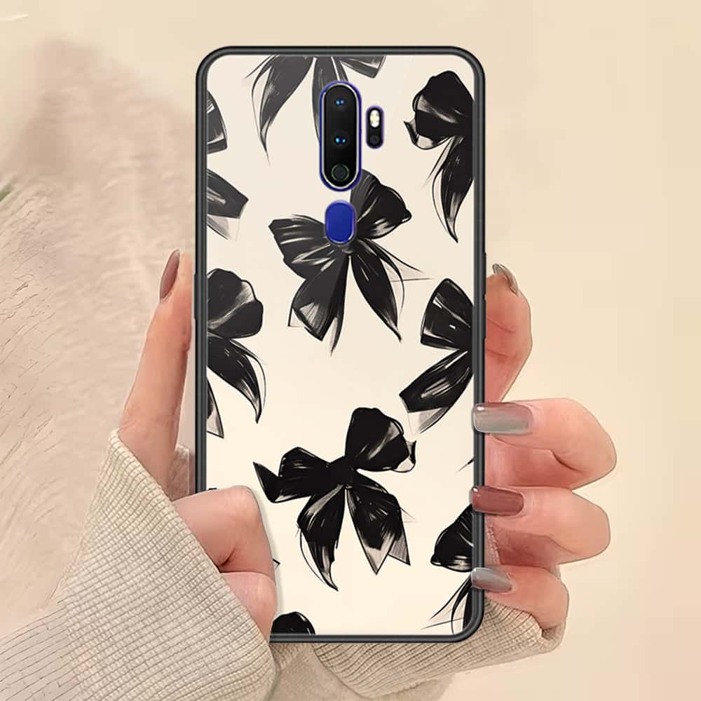 Oppo A9 2020 Cover - ONation Bow Series - HQ Ultra Shine Premium Infinity Glass Soft Silicon Borders Case