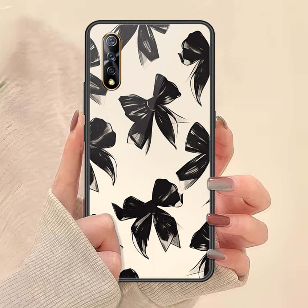 Vivo Y7s Cover - ONation Bow Series - HQ Ultra Shine Premium Infinity Glass Soft Silicon Borders Case