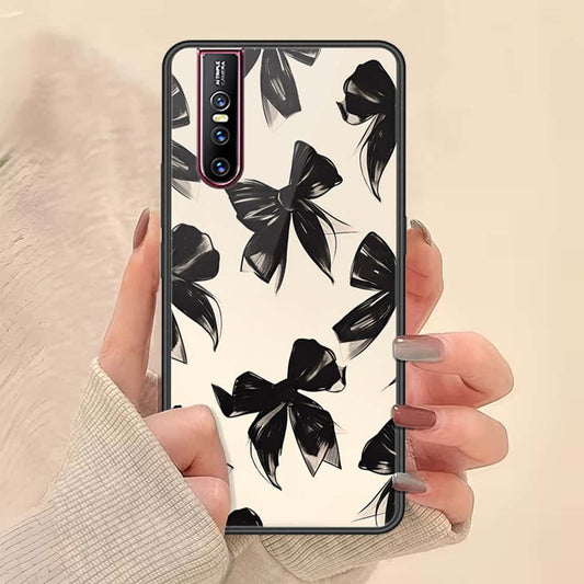 Vivo V15 Pro Cover - ONation Bow Series - HQ Ultra Shine Premium Infinity Glass Soft Silicon Borders Case