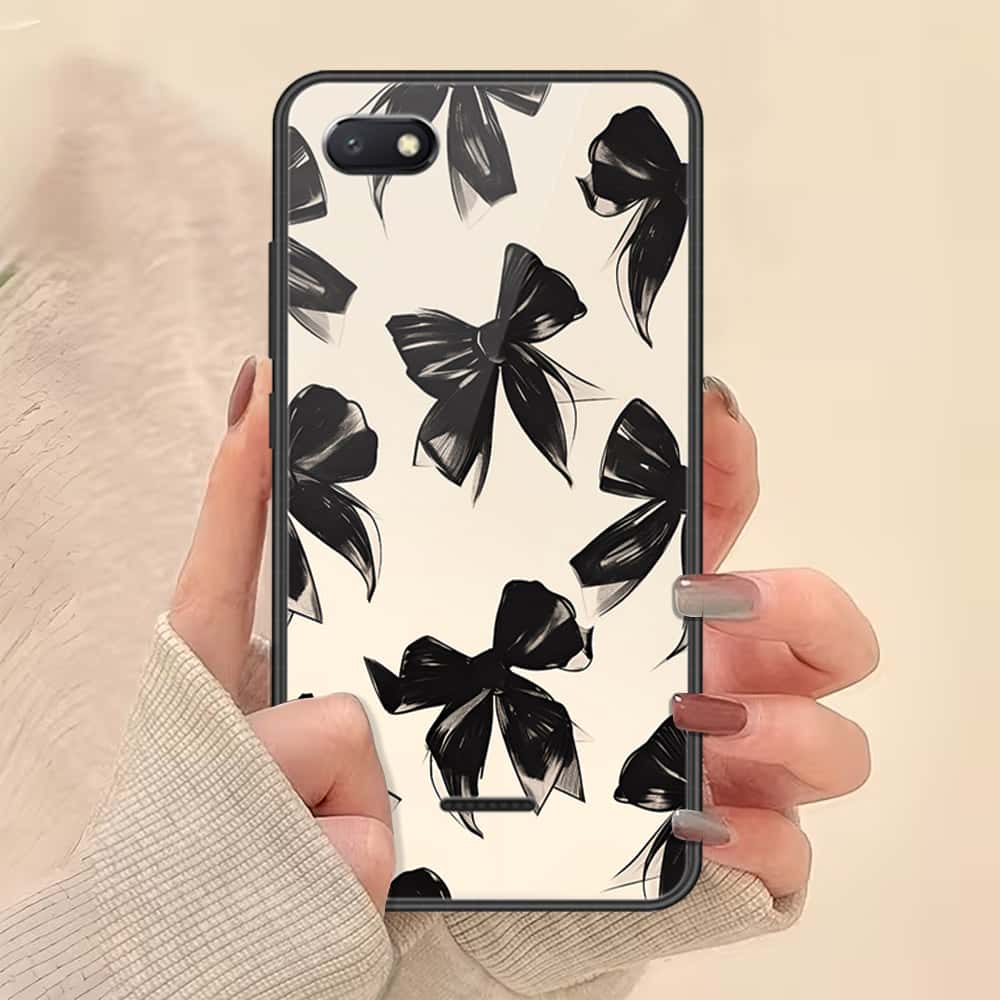 Xiaomi Redmi 6A Cover - ONation Bow Series - HQ Ultra Shine Premium Infinity Glass Soft Silicon Borders Case