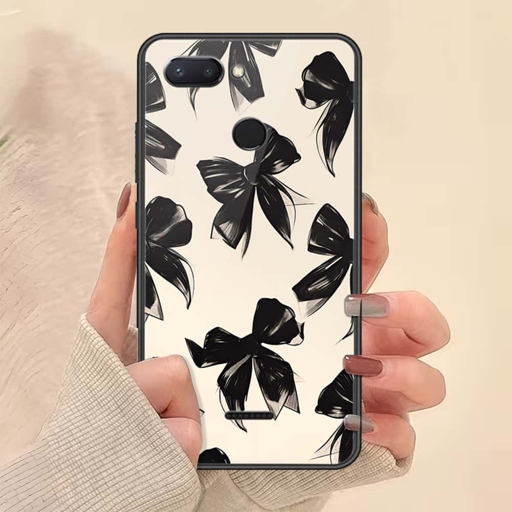 Xiaomi Redmi 6 Cover - ONation Bow Series - HQ Ultra Shine Premium Infinity Glass Soft Silicon Borders Case