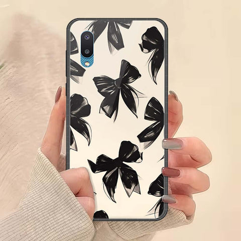 Samsung Galaxy A02 Cover - ONation Bow Series - HQ Ultra Shine Premium Infinity Glass Soft Silicon Borders Case
