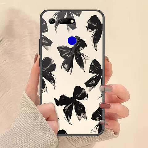 Huawei Honor View 20 Cover - ONation Bow Series - HQ Ultra Shine Premium Infinity Glass Soft Silicon Borders Case