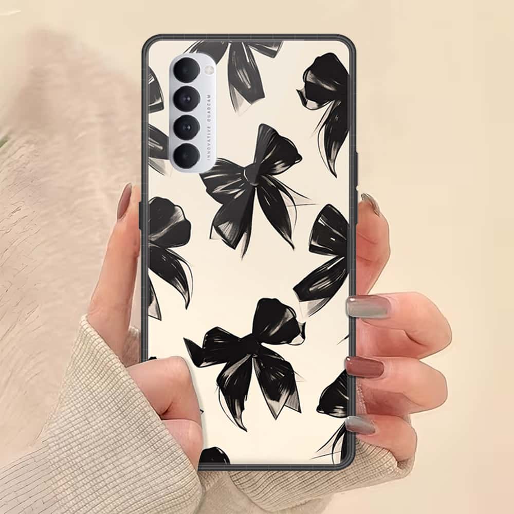 Oppo Reno 4 Pro Cover - ONation Bow Series - HQ Ultra Shine Premium Infinity Glass Soft Silicon Borders Case