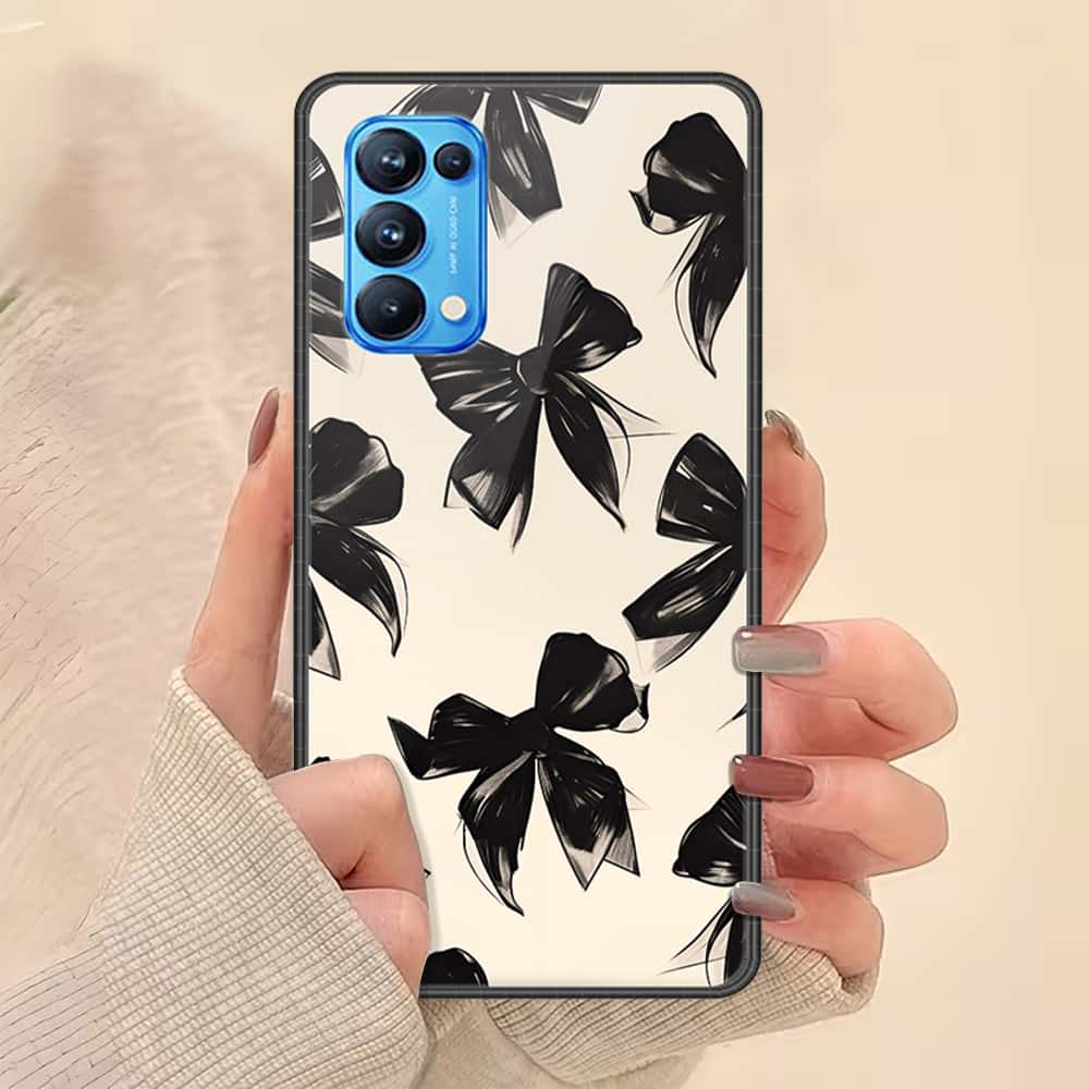 Oppo Reno 5 Pro 5G Cover - ONation Bow Series - HQ Ultra Shine Premium Infinity Glass Soft Silicon Borders Case