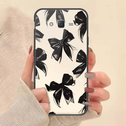 Samsung Galaxy J7 2015 Cover - ONation Bow Series - HQ Ultra Shine Premium Infinity Glass Soft Silicon Borders Case