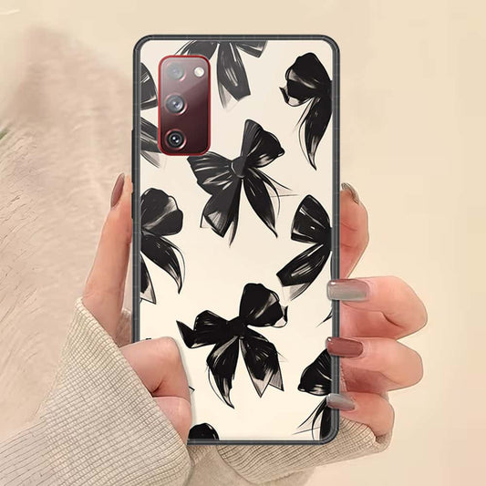 Samsung Galaxy S20 FE Cover - ONation Bow Series - HQ Ultra Shine Premium Infinity Glass Soft Silicon Borders Case