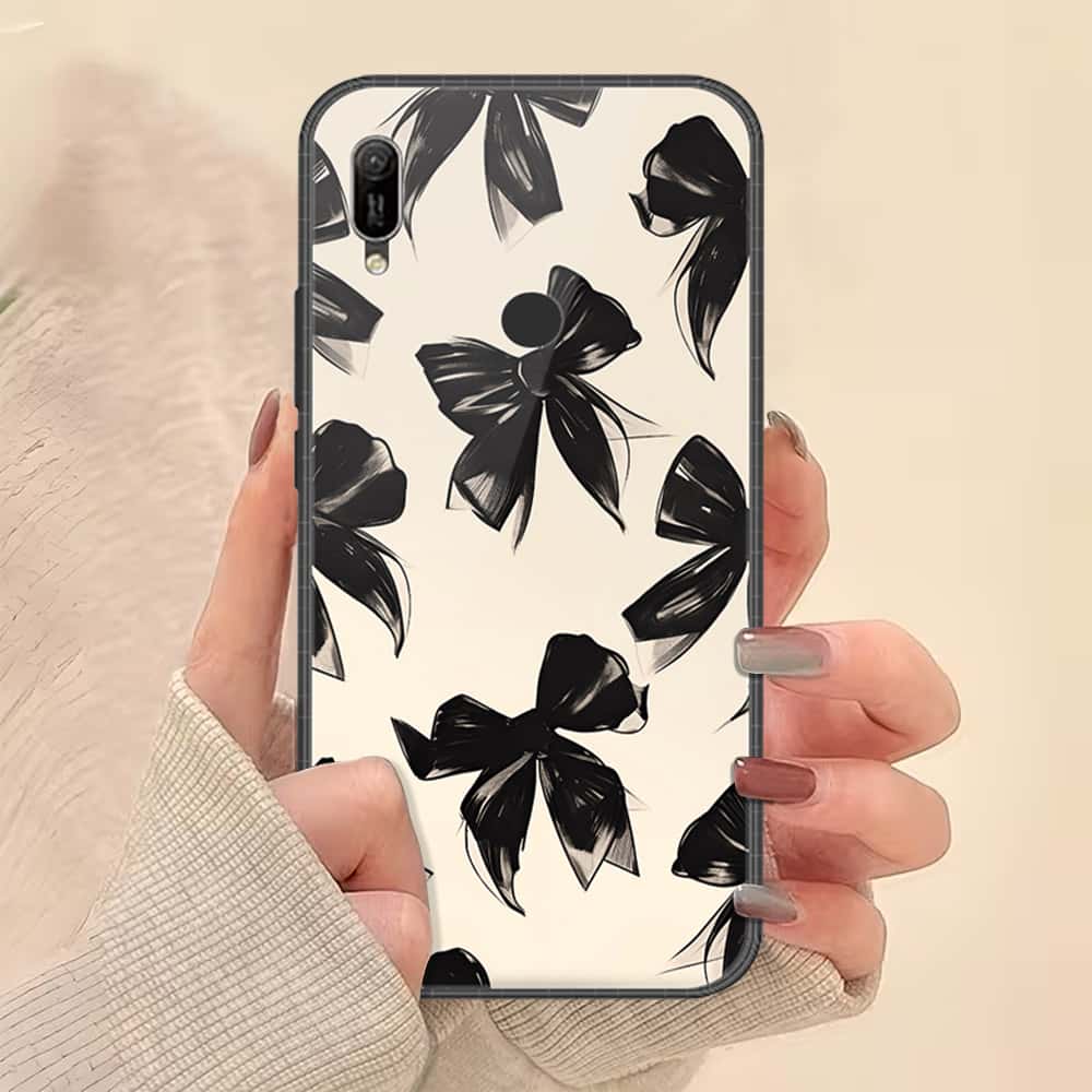 Huawei Y6 2019 / Y6 Prime 2019 Cover - ONation Bow Series - HQ Ultra Shine Premium Infinity Glass Soft Silicon Borders Case