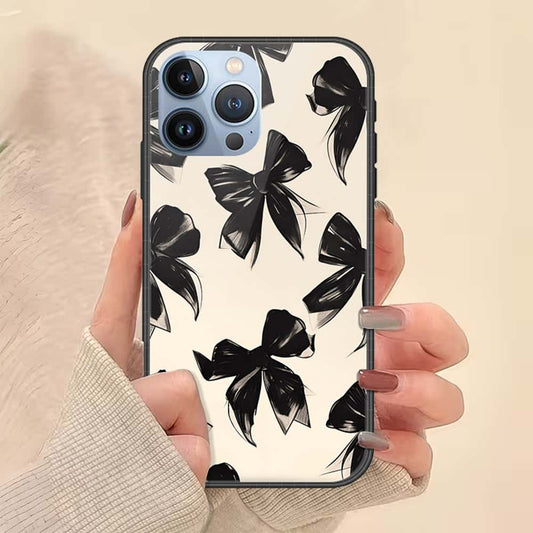 iPhone 13 Pro Max Cover - ONation Bow Series - HQ Ultra Shine Premium Infinity Glass Soft Silicon Borders Case