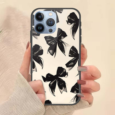 iPhone 13 Pro Max Cover - ONation Bow Series - HQ Ultra Shine Premium Infinity Glass Soft Silicon Borders Case