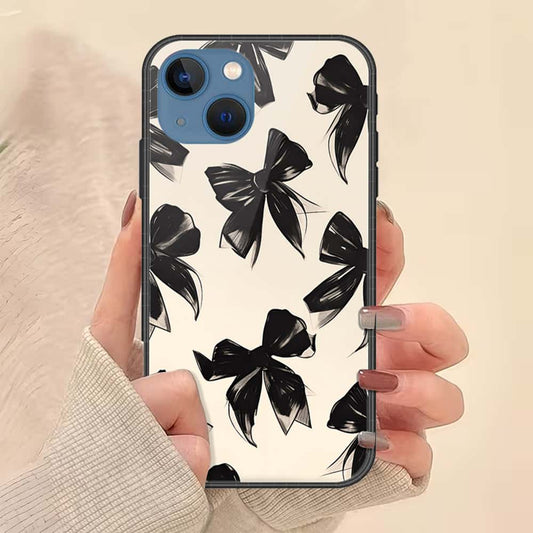 iPhone 13 Cover - ONation Bow Series - HQ Ultra Shine Premium Infinity Glass Soft Silicon Borders Case
