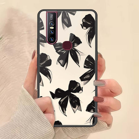 Vivo V15 Cover - ONation Bow Series - HQ Ultra Shine Premium Infinity Glass Soft Silicon Borders Case