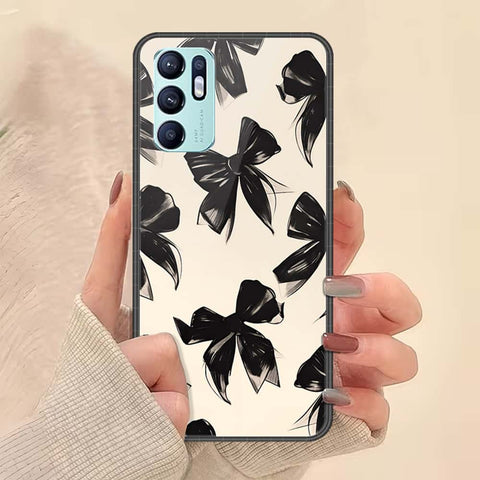 Oppo Reno 6 Cover - ONation Bow Series - HQ Ultra Shine Premium Infinity Glass Soft Silicon Borders Case