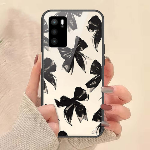 Oppo A16 Cover - ONation Bow Series - HQ Ultra Shine Premium Infinity Glass Soft Silicon Borders Case