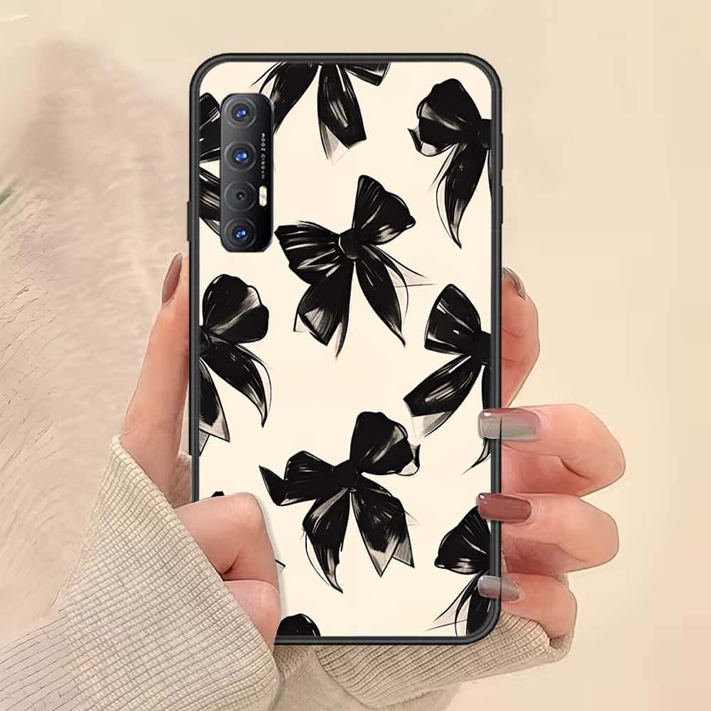 Oppo Reno 3 Pro Cover - ONation Bow Series - HQ Ultra Shine Premium Infinity Glass Soft Silicon Borders Case