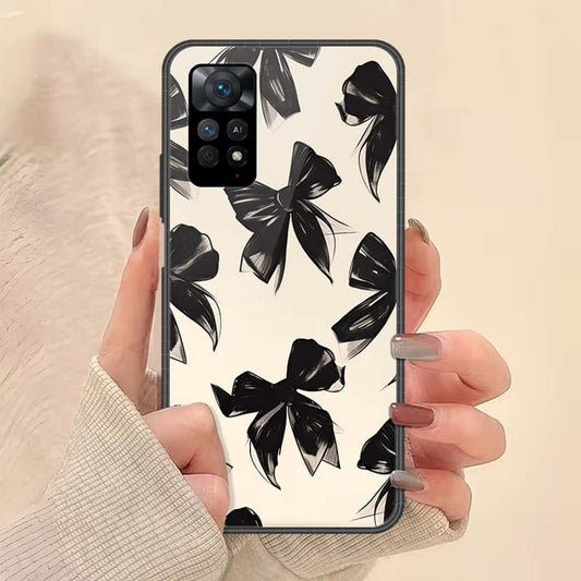 Xiaomi Redmi Note 11E Pro Cover - ONation Bow Series - HQ Ultra Shine Premium Infinity Glass Soft Silicon Borders Case