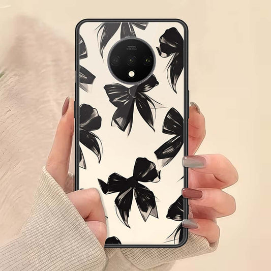 OnePlus 7T Cover - ONation Bow Series - HQ Ultra Shine Premium Infinity Glass Soft Silicon Borders Case