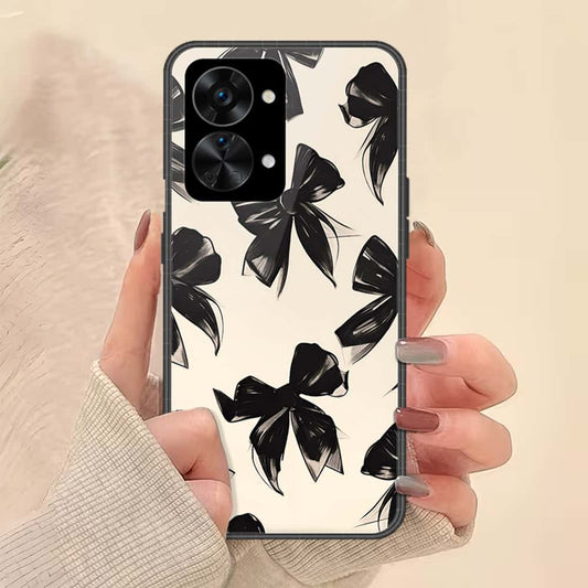 OnePlus Nord 2T Cover - ONation Bow Series - HQ Ultra Shine Premium Infinity Glass Soft Silicon Borders Case