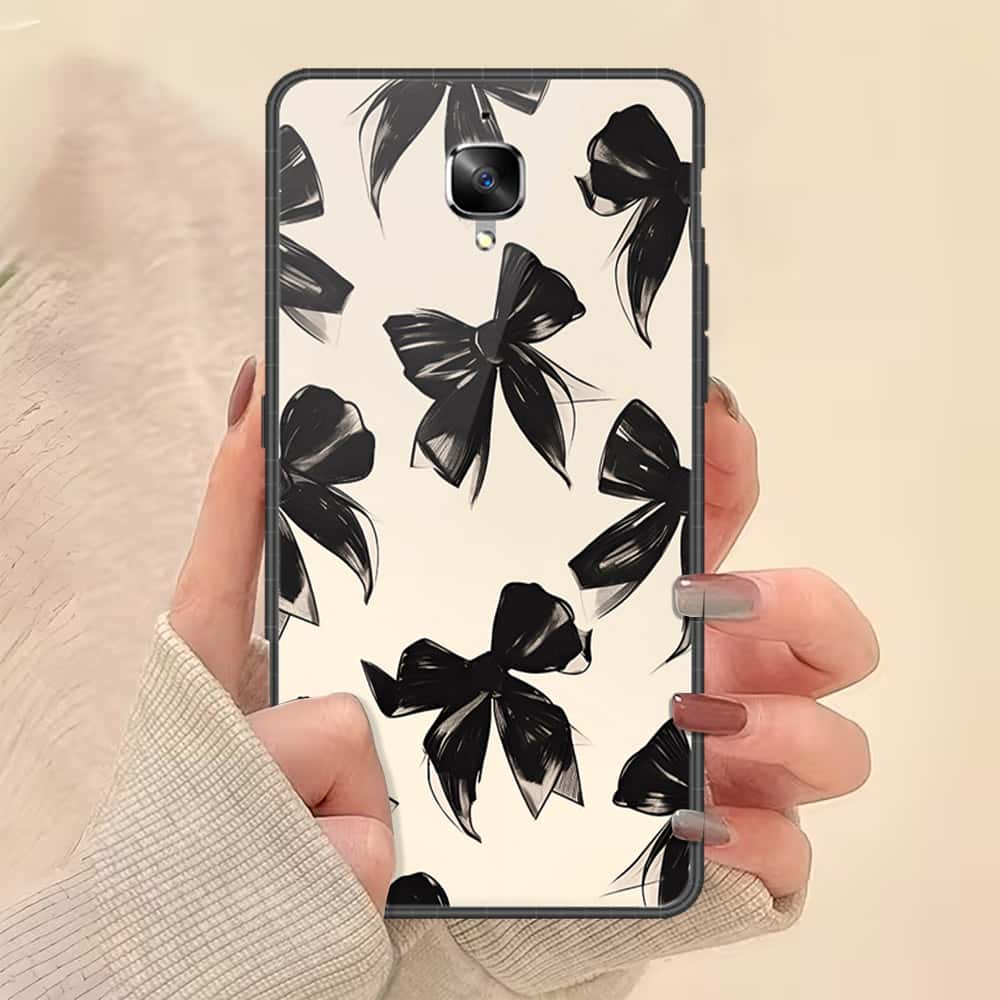 OnePlus 3 Cover - ONation Bow Series - HQ Ultra Shine Premium Infinity Glass Soft Silicon Borders Case
