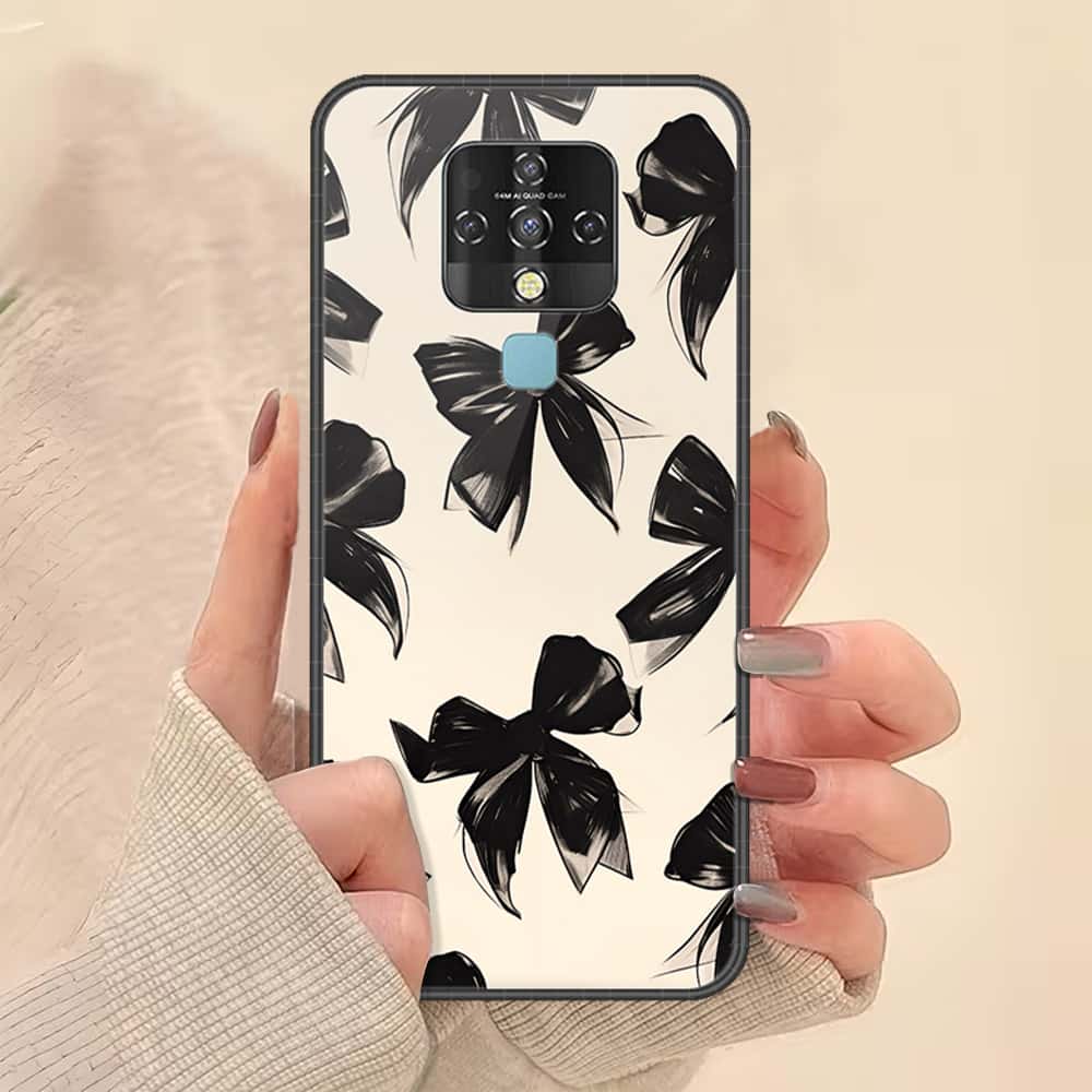 Tecno Camon 16 Cover - ONation Bow Series - HQ Ultra Shine Premium Infinity Glass Soft Silicon Borders Case