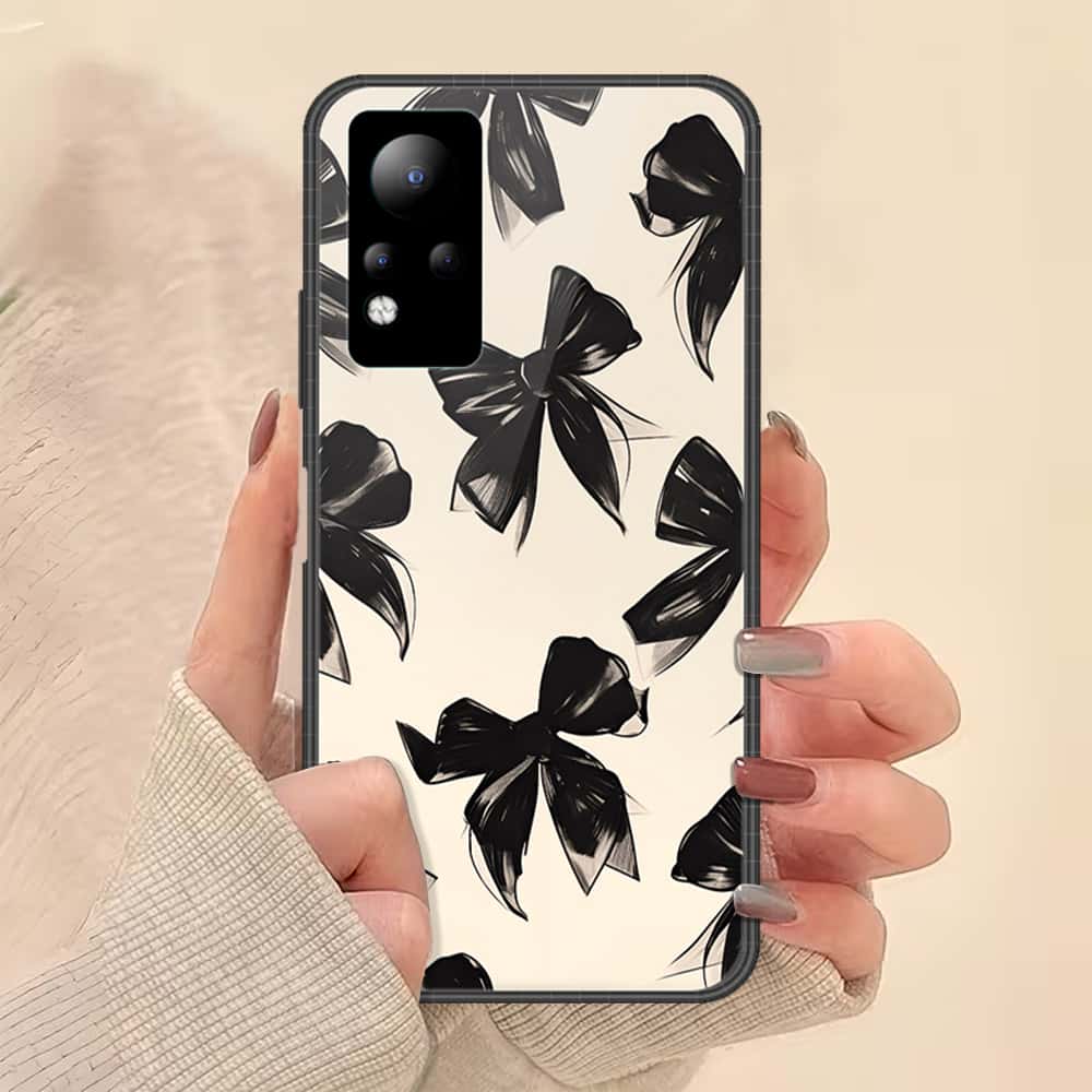 Infinix Note 11 Cover - ONation Bow Series - HQ Ultra Shine Premium Infinity Glass Soft Silicon Borders Case