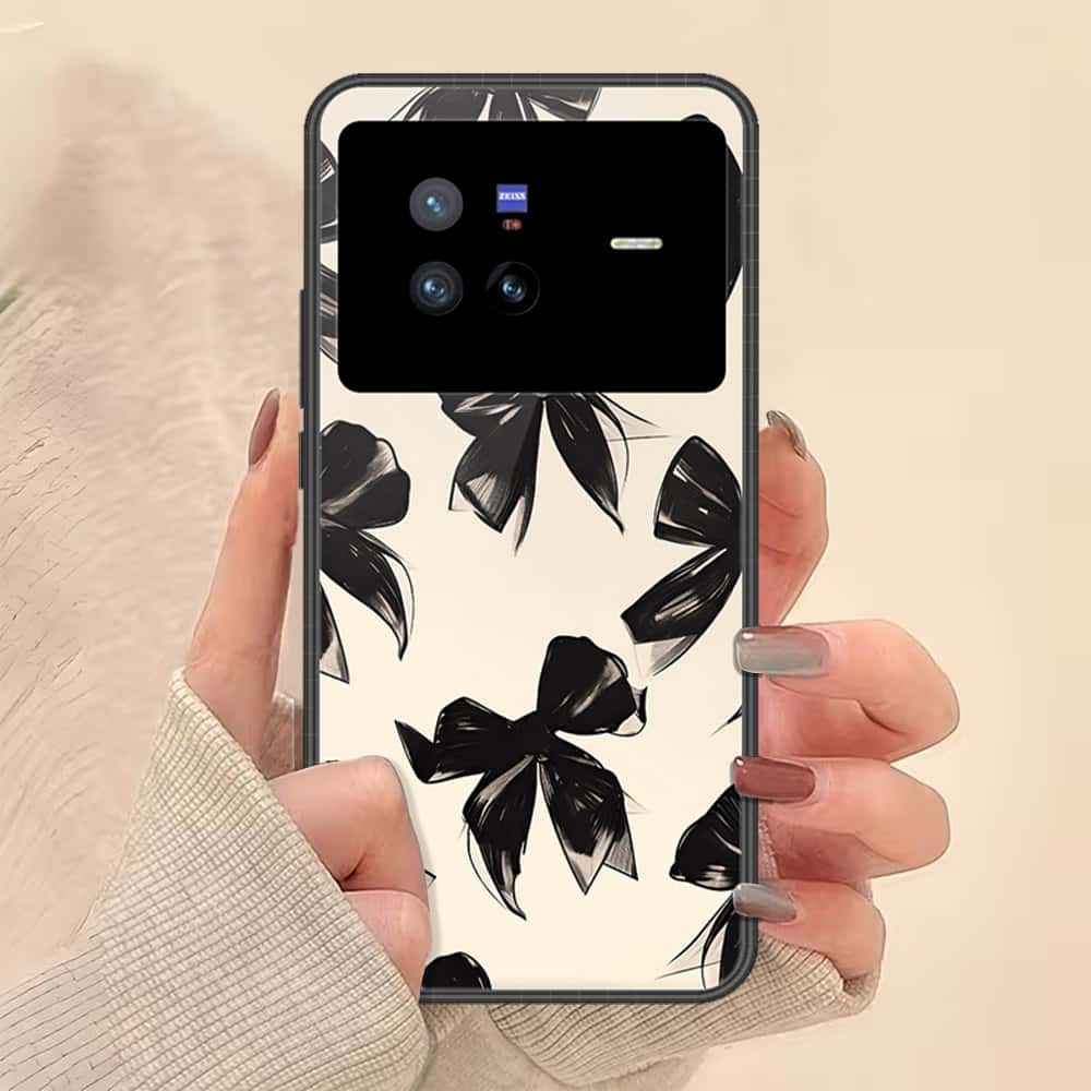 Vivo X80 Cover - ONation Bow Series - HQ Ultra Shine Premium Infinity Glass Soft Silicon Borders Case