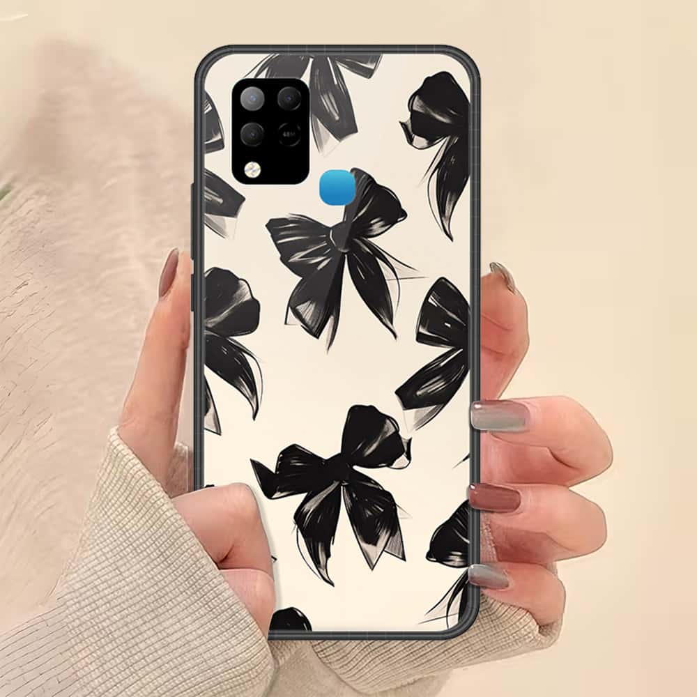 Infinix Hot 10s Cover - ONation Bow Series - HQ Ultra Shine Premium Infinity Glass Soft Silicon Borders Case