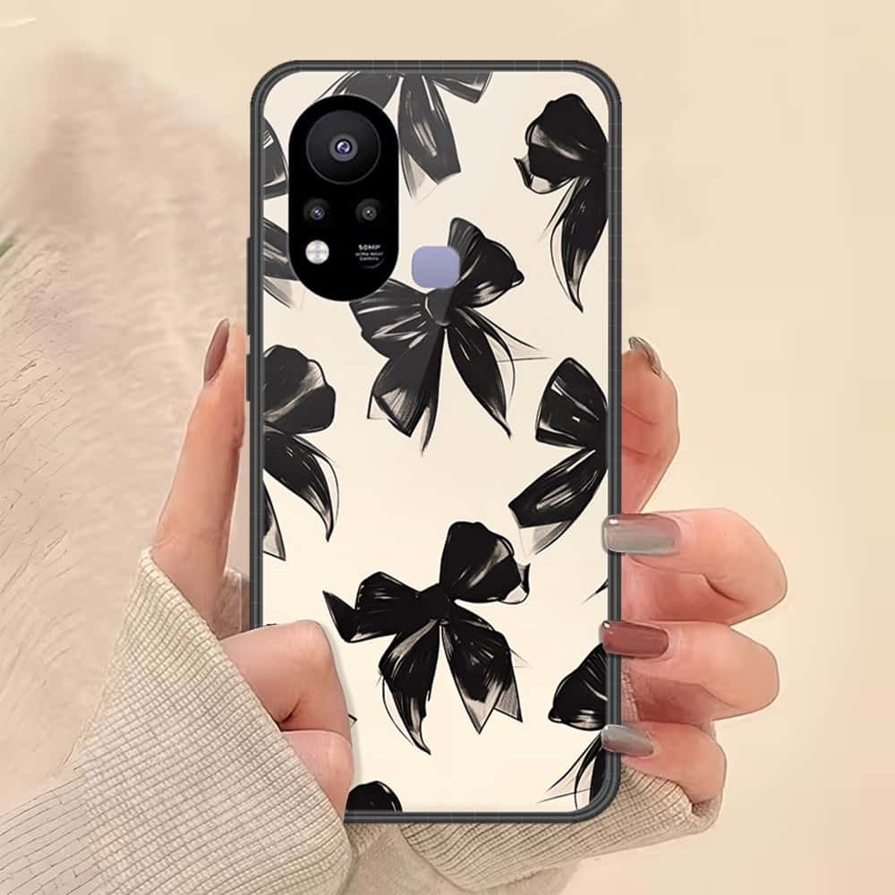 Infinix Hot 11s NFC Cover - ONation Bow Series - HQ Ultra Shine Premium Infinity Glass Soft Silicon Borders Case