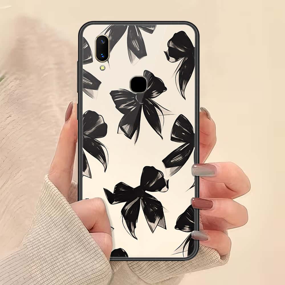 Vivo V11 Cover - ONation Bow Series - HQ Ultra Shine Premium Infinity Glass Soft Silicon Borders Case