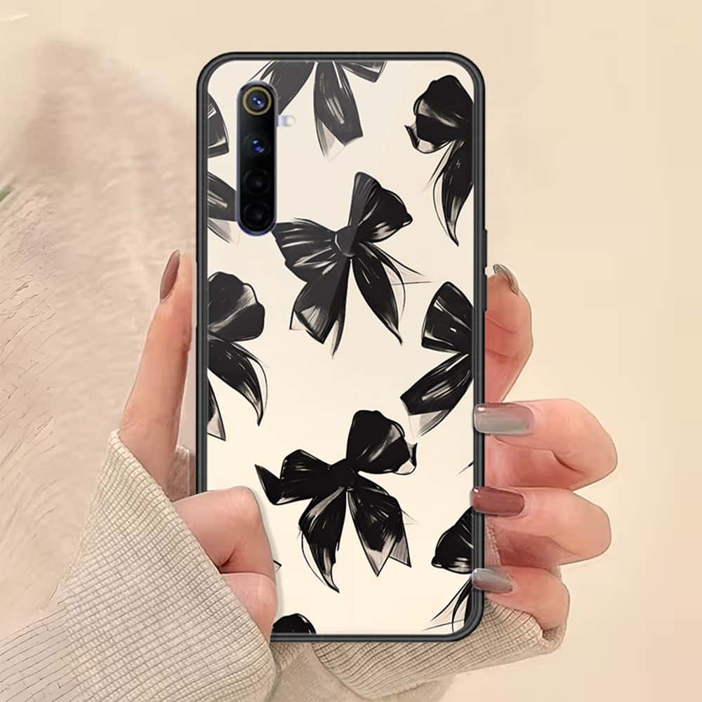 Realme 6 Cover - ONation Bow Series - HQ Ultra Shine Premium Infinity Glass Soft Silicon Borders Case